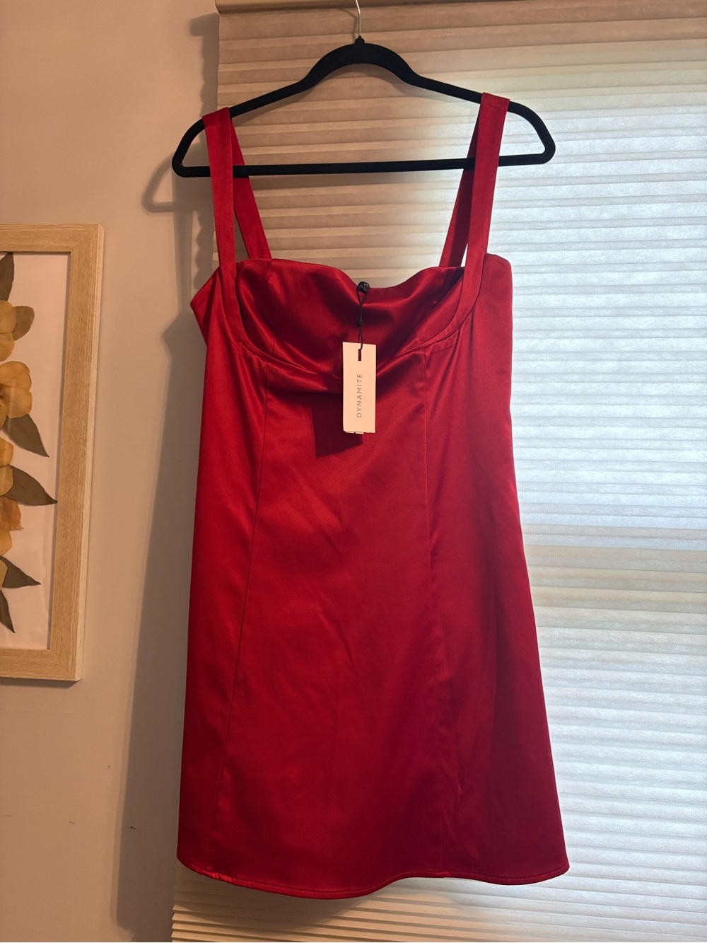 Dynamite Red Satin Mini Dress